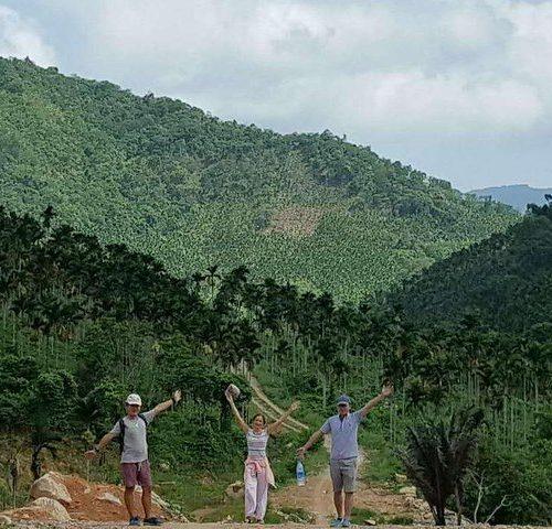 scooter and hiking trip in the rainforest